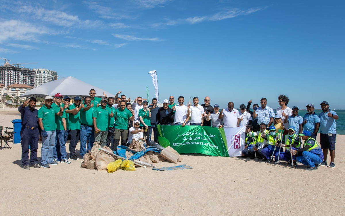 Participants during the beach cleanup campaign.