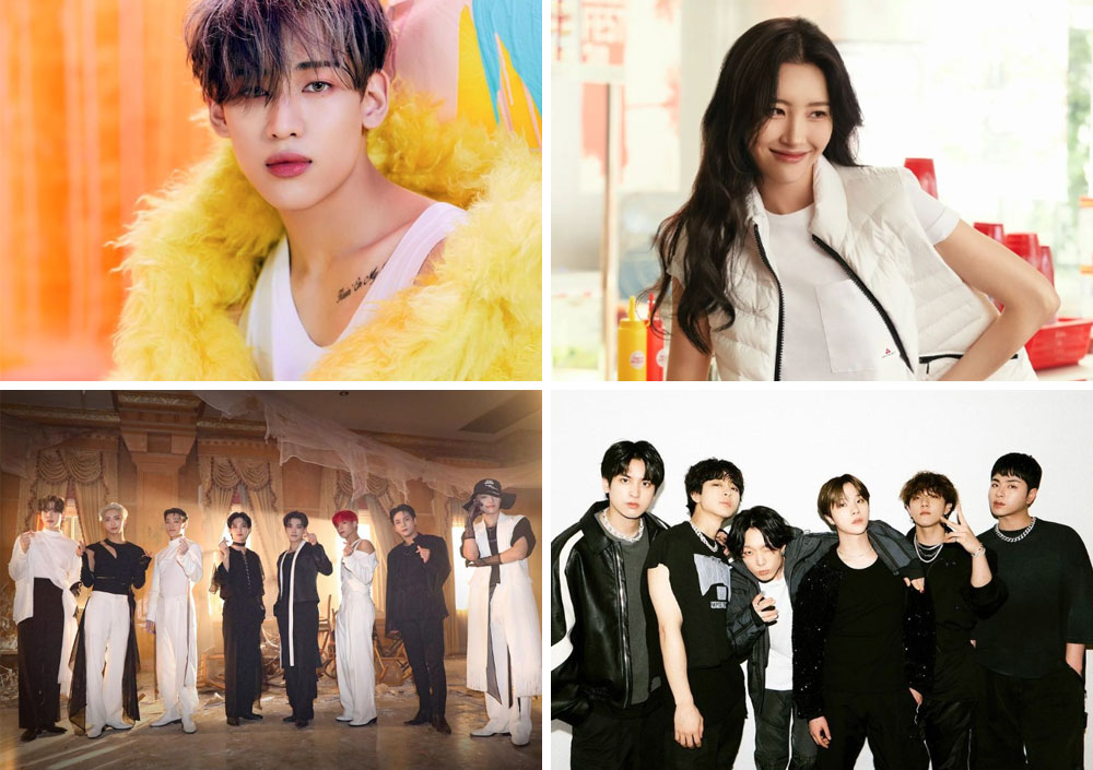 Collage of artists that will perform at K-Pop festival in Qatar