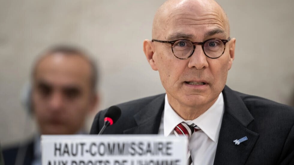 UN High Commissioner for Human Rights Volker Turk speaks during the 52nd UN Human Rights Council session, in Geneva, on March 6, 2023. Fabrice COFFRINI / AFP
