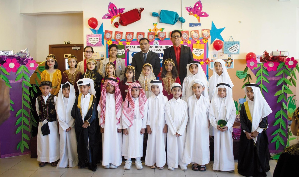 Students of Ideal Indian School during Garangao festival.