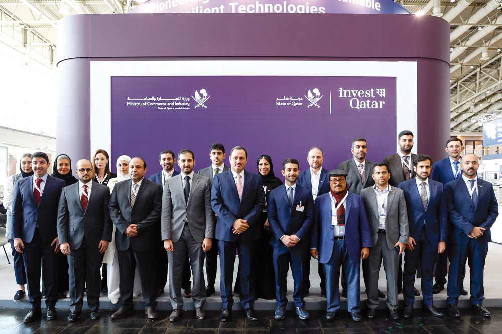Undersecretary of the Ministry of Commerce and Industry, H E Sultan bin Rashid Al Khater with other officials during the official opening ceremony of the Hannover Messe International Industrial Fair 2023.