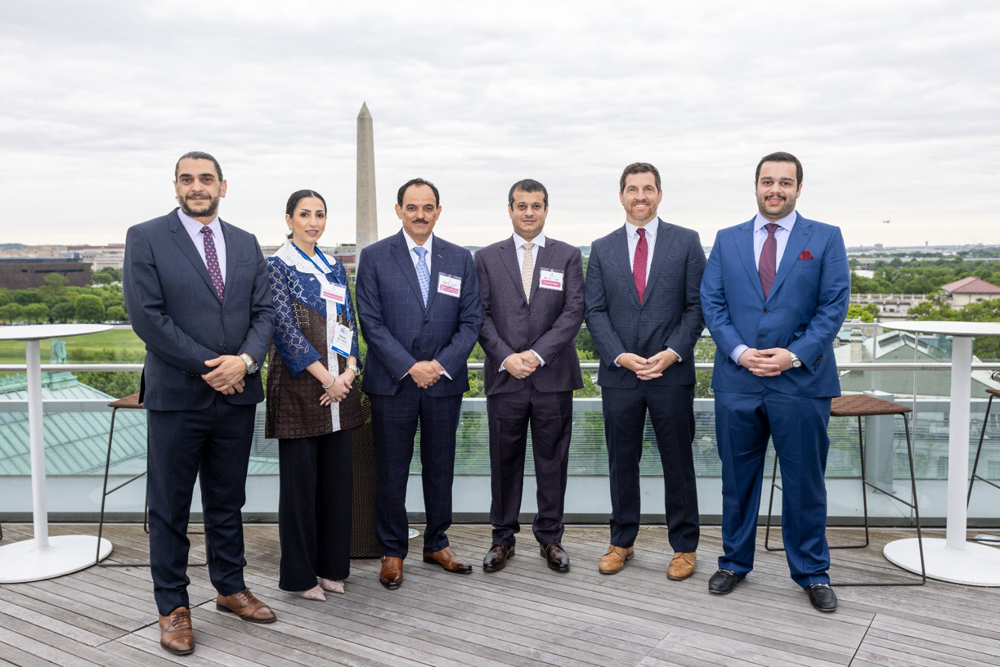 FROM LEFT: Managing Director and Treasurer of the Board of Directors, USQBC, Mohammed Barakat; Managing Director of USQBC Doha Office Sheikha Mayes bint Hamad Al Thani; Defense Attaché of the State of Qatar in the United States Brigadier General Ali M Al Kuwari; Acting CEO, Barzan Holdings Abdullah Al Khater; President of USQBC, Scott Taylor; Associate – Investments, Barzan Holdings Mohamed El Sayed.
