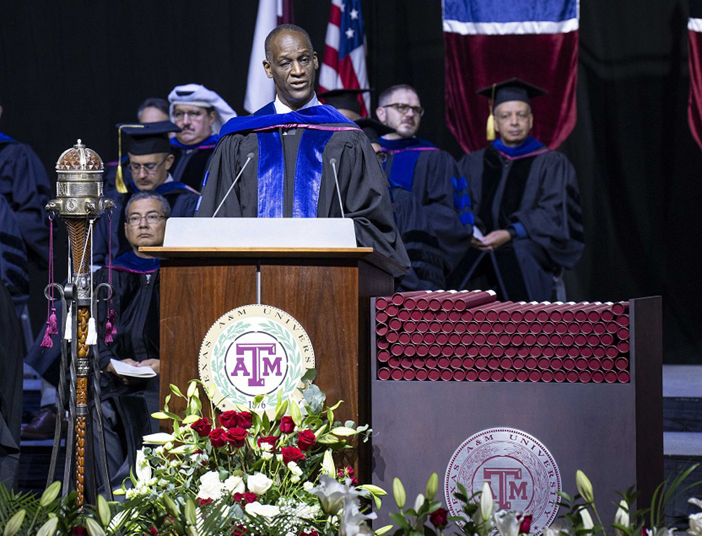 US Ambassador H E Timmy T Davis speaking at the graduation ceremony. 