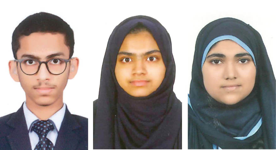 From left: Khaled Mohammed Abdul Qader, Fathimath Shifana Abdul Muneer, and Zainab Abdul Basit