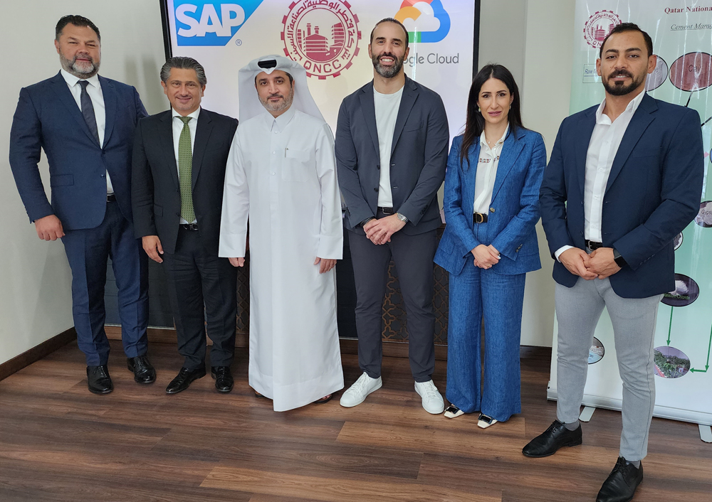 Officials of QNCC, SAP, and Google Cloud during the signing ceremony.
