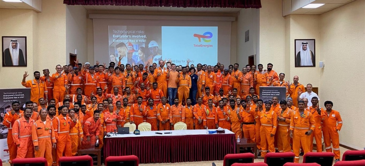 TotalEnergies Qatar staff and contractors at Halul Island