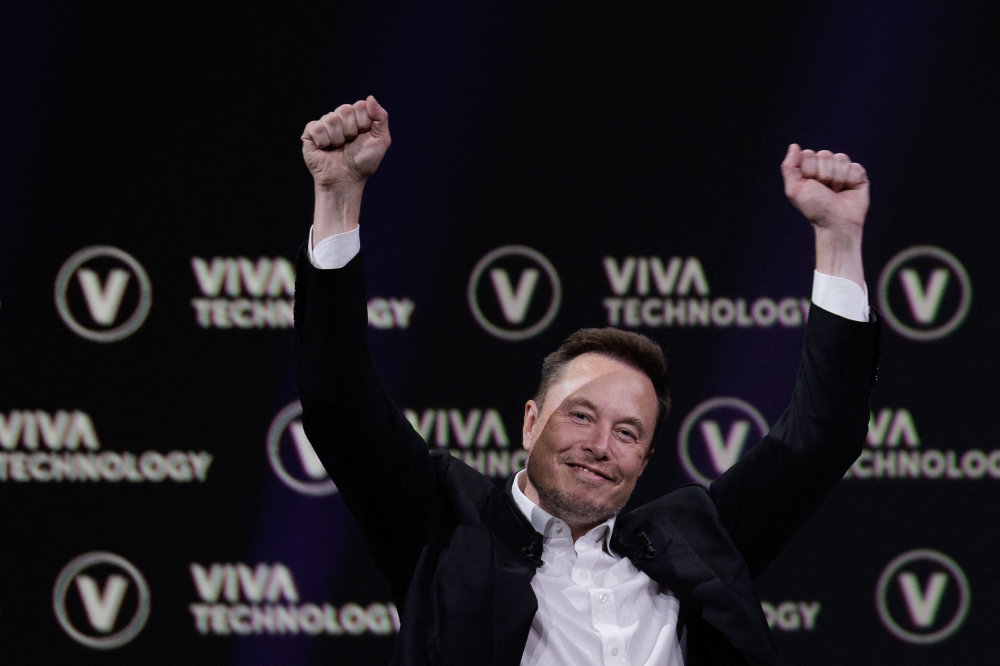 SpaceX, Twitter and electric car maker Tesla CEO Elon Musk attends an event during the Vivatech technology startups and innovation fair at the Porte de Versailles exhibition centre in Paris, on June 16, 2023. (Photo by Joel Saget / AFP)