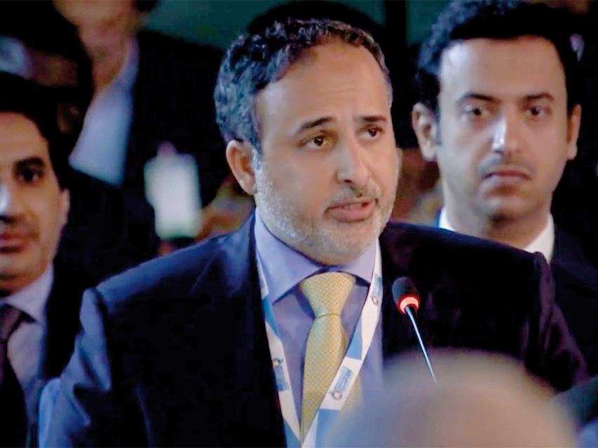 Minister of Municipality H E Dr. Abdullah bin Abdulaziz bin Turki Al Subaie during the panel discussion.