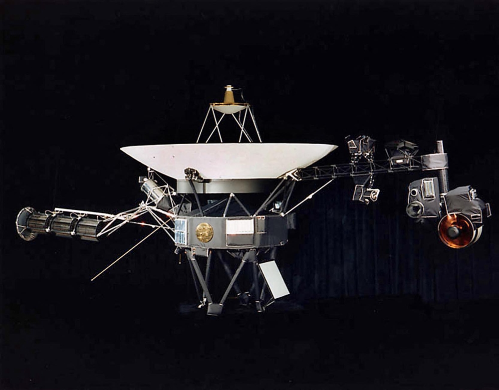 (FILES) This NASA file image obtained 09 August 2002 shows one of the Voyager spacecraft. Now in its 25th year, Voyager continues its quest to push the bounds of space exploration. (Photo by Handout / NASA / AFP)
