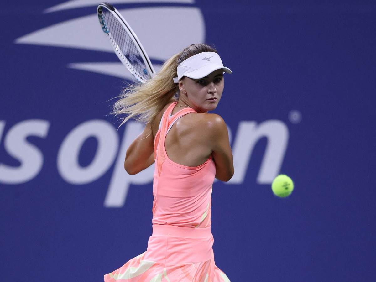 Maryna Zanevska of Belgium returns a shot against Aryna Sabalenka of Belarus during their match at the USTA Billie Jean King National Tennis Center on August 29, 2023. Matthew Stockman/Getty Images/AFP 