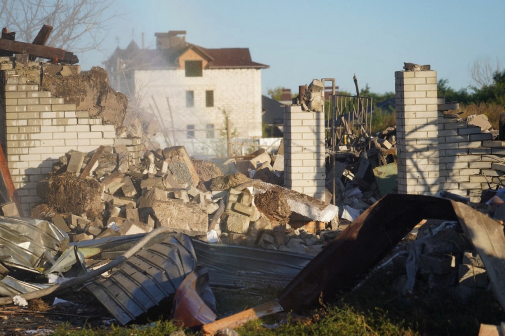 This handout photograph published on September 8, 2023 by the National Police of Ukraine, shows damaged residential houses following a military strike in Sumy, northeastern Ukraine, amid the Russian invasion of Ukraine. Photo by Handout / National Police of Ukraine / AFP