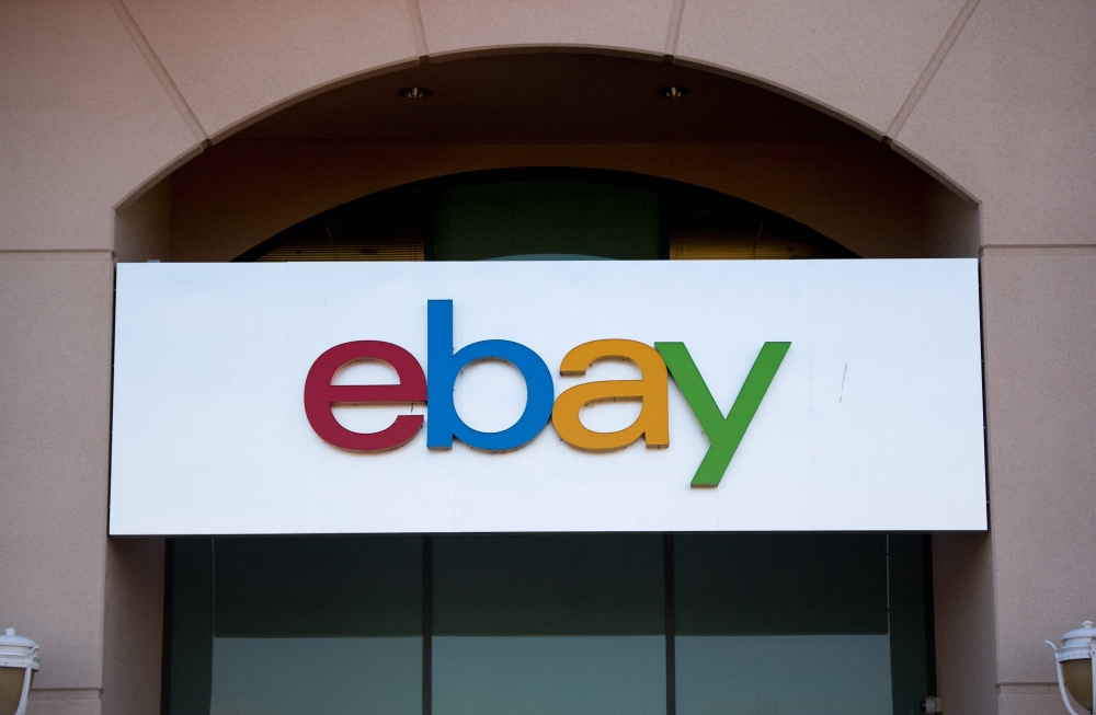 An Ebay sign and logo is seen in San Jose, California on November 4, 2016. (Photo by JOSH EDELSON / AFP)
