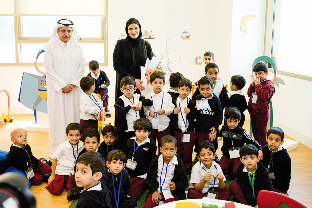 Minister of Social Development and Family H E Maryam bint Ali bin Nasser Al Misnad during her visit to Qatar Cancer Society.