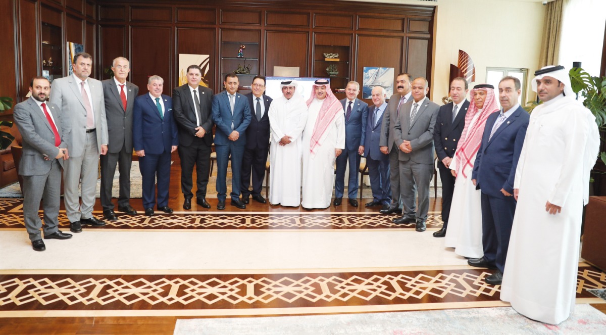 Minister of Transport H E Jassim Saif Ahmed Al Sulaiti during meeting of the Board of Directors of the Arab Union of Land Transport in Doha, yesterday.