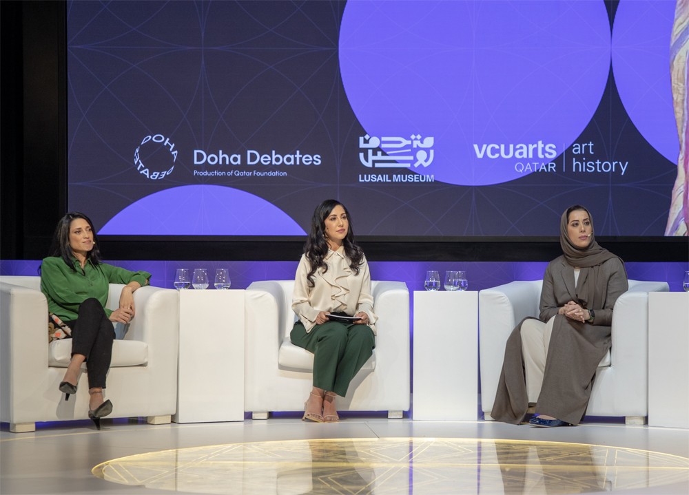 Panellists during the Doha Debates Town Hall. 