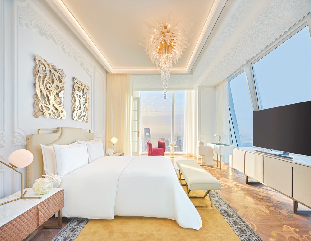 The Royal Suite bedroom at Raffles Doha 
