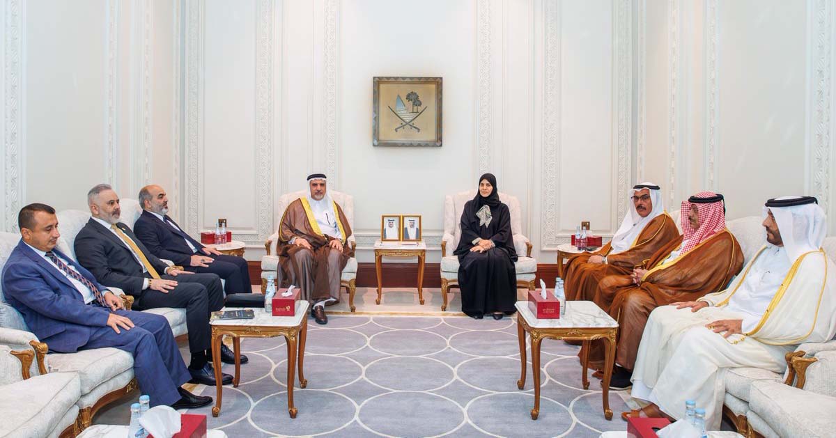 Deputy Speaker of the Shura Council H E Dr. Hamda bint Hassan Al Sulaiti meeting a delegation of the Iraqi Council of Representatives in Doha yesterday. 