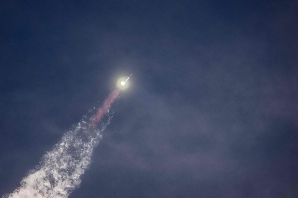 The SpaceX Starship Flight 3 Rocket launches at the Starbase facility on March 14, 2024 in Brownsville, Texas. Brandon Bell/Getty Images/AFP 