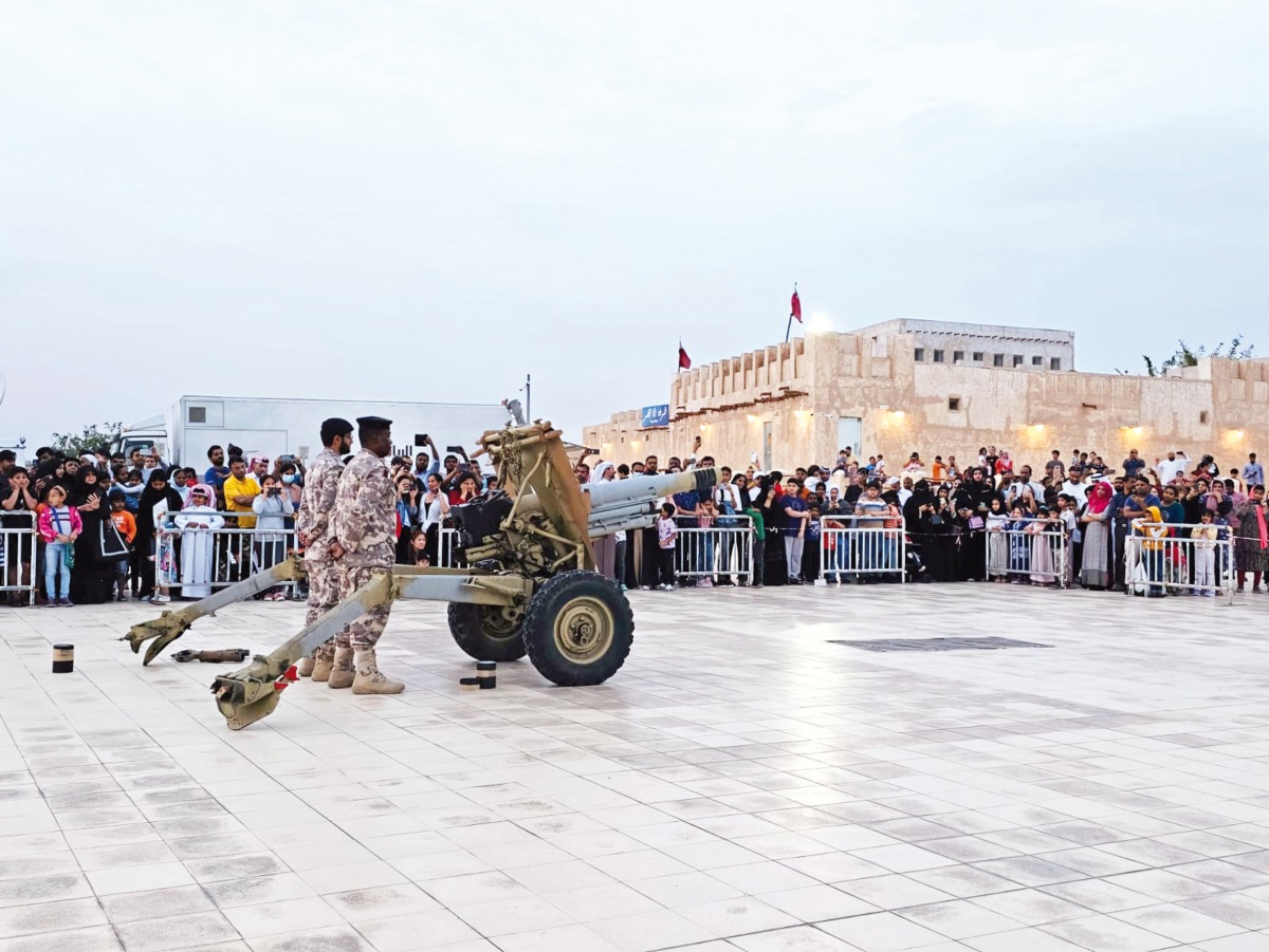 People gather to witness traditional Iftar cannon fire at Souq Al Wakrah. Pic: Marivie Alabanza / The Peninsula