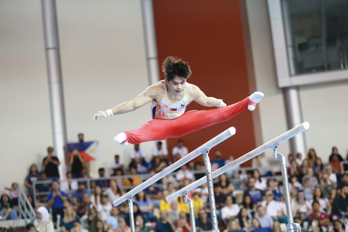 Carlos Yulo of the Philippines in action yesterday.