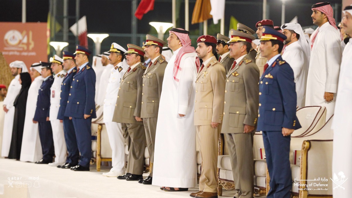 Deputy Prime Minister and Minister of State for Defense Affairs H E Dr. Khalid bin Mohammed Al Attiyah attending the 4th cohort graduation ceremony of Military Secondary School.