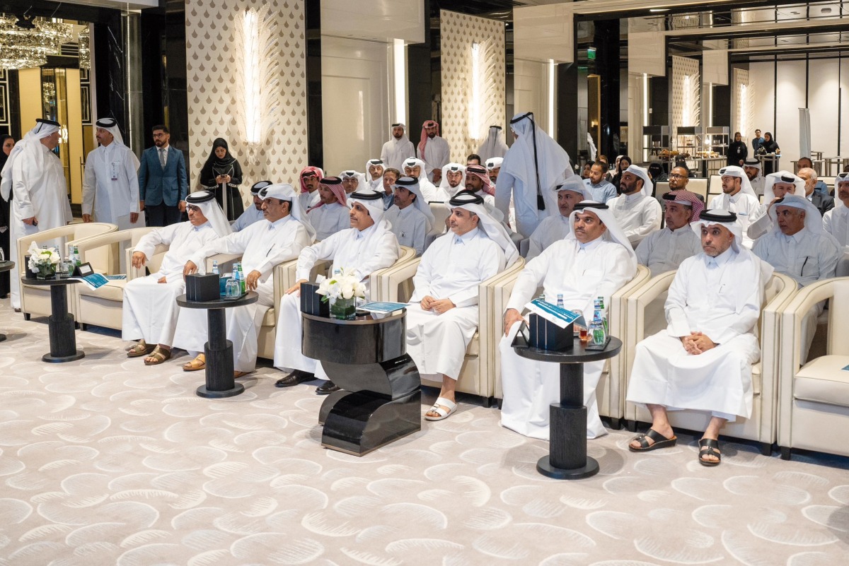 Minister of Environment and Climate Change H E Dr. Abdullah bin Abdulaziz bin Turki Al Subaie (centre) with other officials during Marine Wildlife Forum organised by MoECC in Doha yesterday.