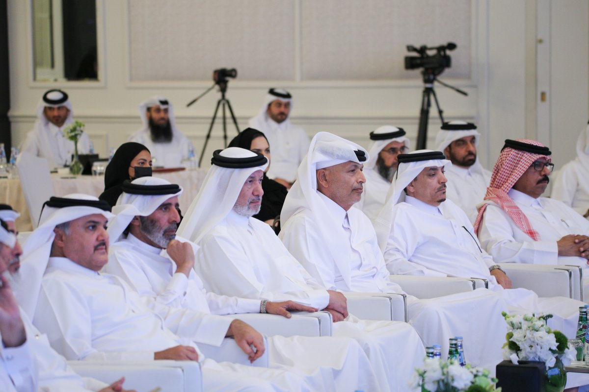 Shura Council Speaker H E Hassan bin Abdullah Al Ghanim with officials and guests during the event.