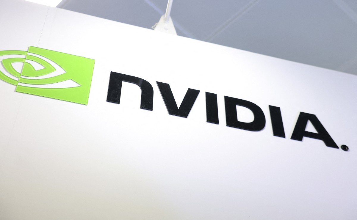 The logo of Nvidia is seen during Computex 2024 in Taipei on June 4, 2024. Photo by I-Hwa CHENG / AFP.