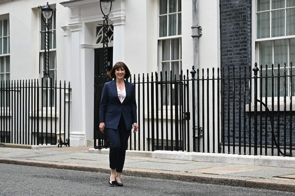 Britain's new Chancellor of the Exchequer Rachel Reeves leaves 11 Downing Street in London on July 5, 2024. (Photo by Paul Ellis / AFP)
