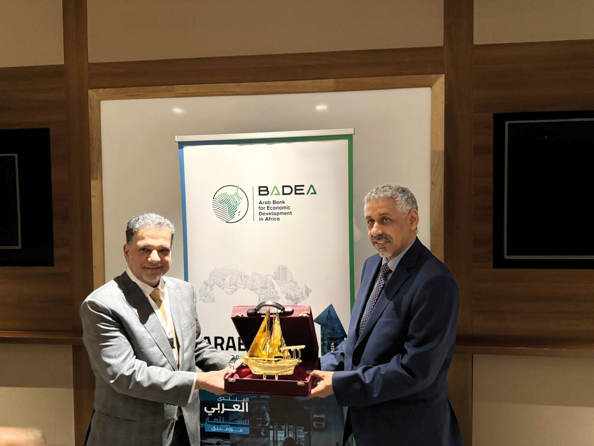 QC board member Mohamed bin Ahmed Al Obaidli with Director General of the Arab Bank for Economic Development in Africa Dr. Ould Tah.