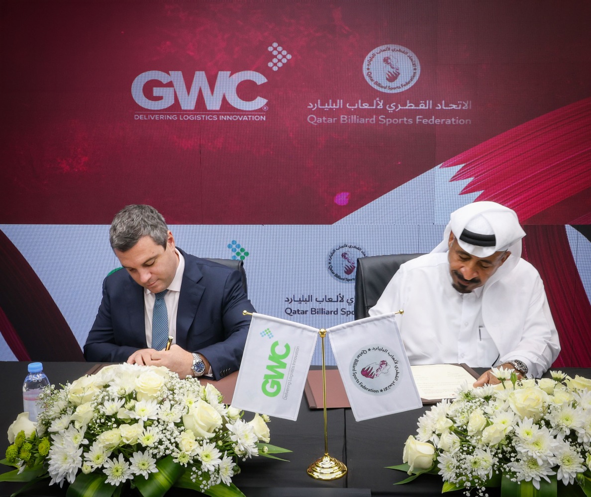 Matthew Kearns, Deputy CEO of GWC, and Mohammed Al Ramzani, President of QBSF during the signing ceremony.
