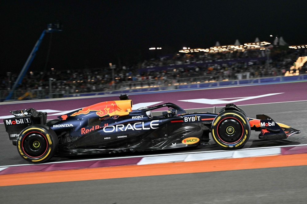 Red Bull Racing's Dutch driver Max Verstappen during the sprint race ahead of the Qatar Formula One Grand Prix at the Lusail International Circuit, on November 30, 2024. (Photo by Andrej Isakovic / AFP)