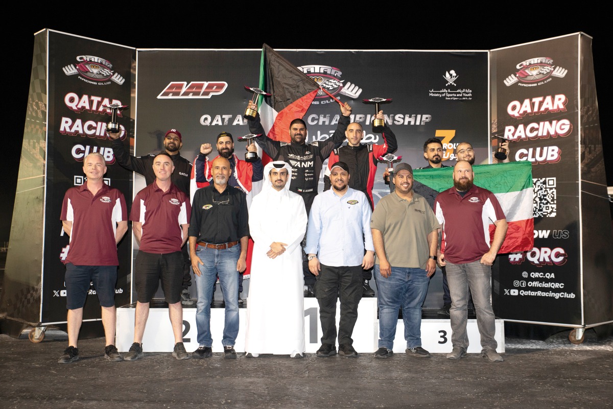 QRC Director H E Sheikh Jabor bin Khalid Al Thani and Director of the Basel Salem Al Sabah Motor Sports Club Saif Awad Al Mutairi crowned the podium winners.