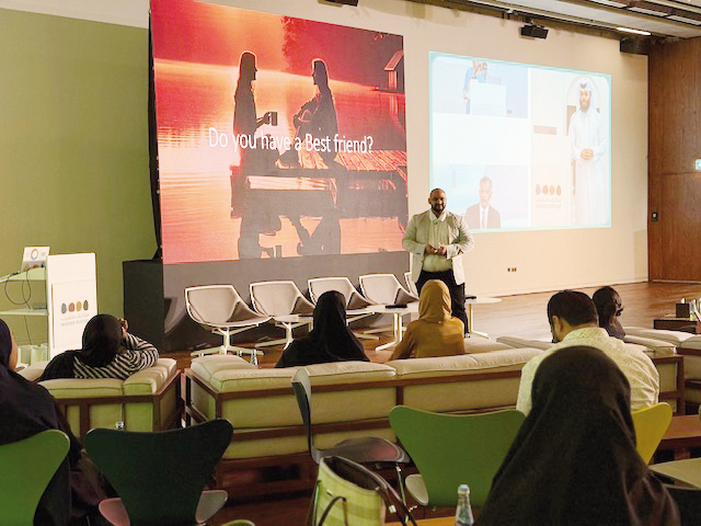 An expert speaking at a session.