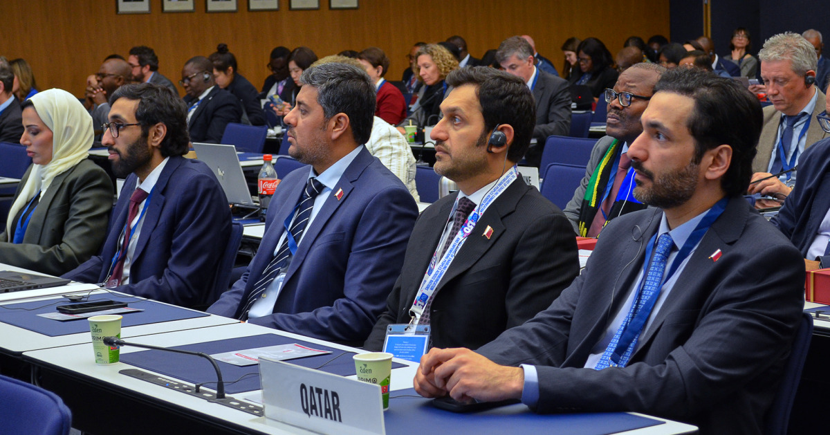 Engineer Ahmad Abdulla AlMuslemani (right) and other Qatari delegation at the event.