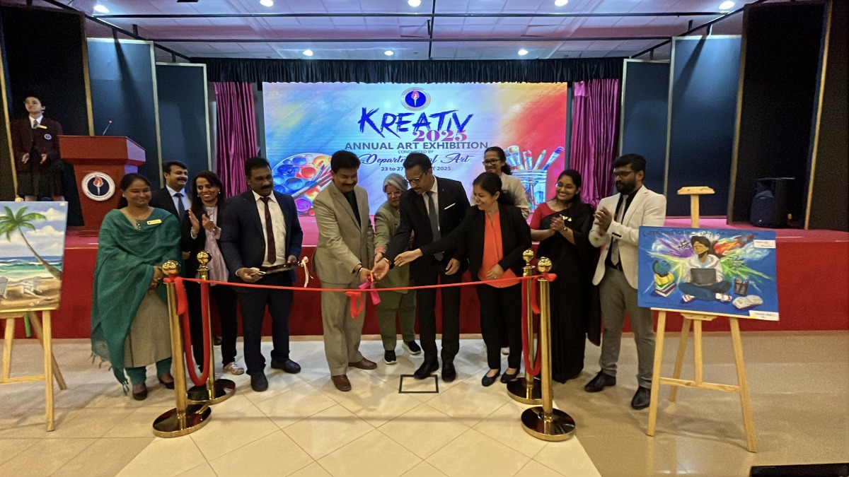 Principal of Birla Public School Dr. Anand R. Nair with other officials and guests inaugurating the exhibition.