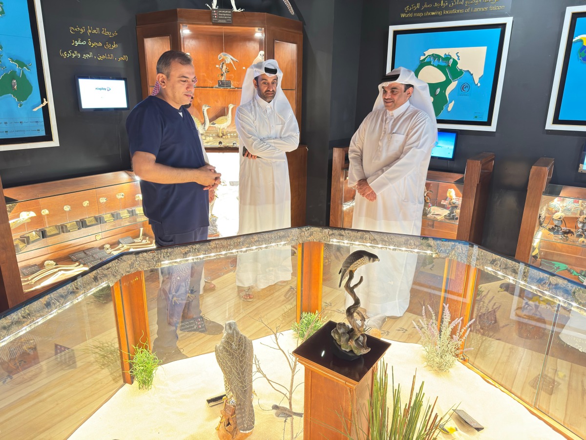 Assistant Undersecretary for Natural Reserves Affairs at MECC Dr. Ibrahim Al Maslamani (right) with other officials during the opening of the office.