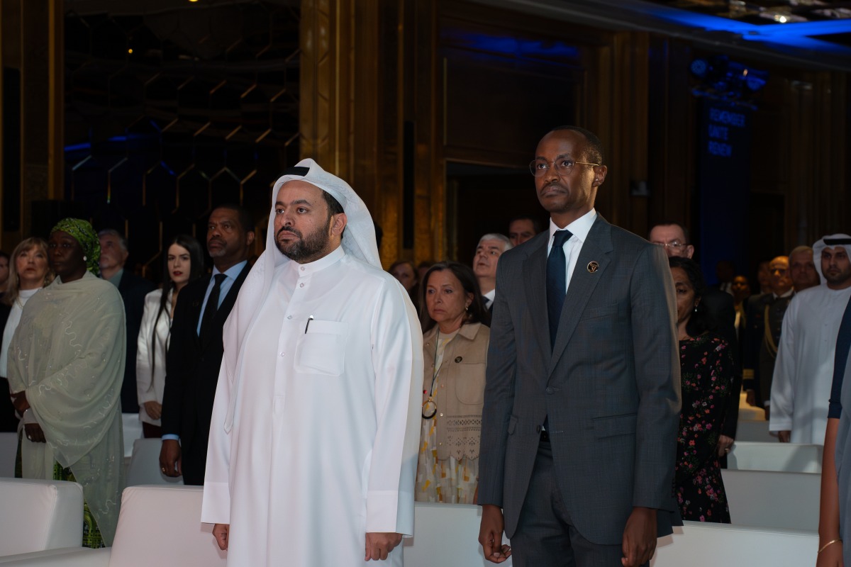 Minister of State at the Ministry of Foreign Affairs H E Dr Mohammed bin Abdulaziz bin Saleh Al Khulaifi with Rwandan Ambassador to Qatar H E Ambassador Igor Marara at the event.