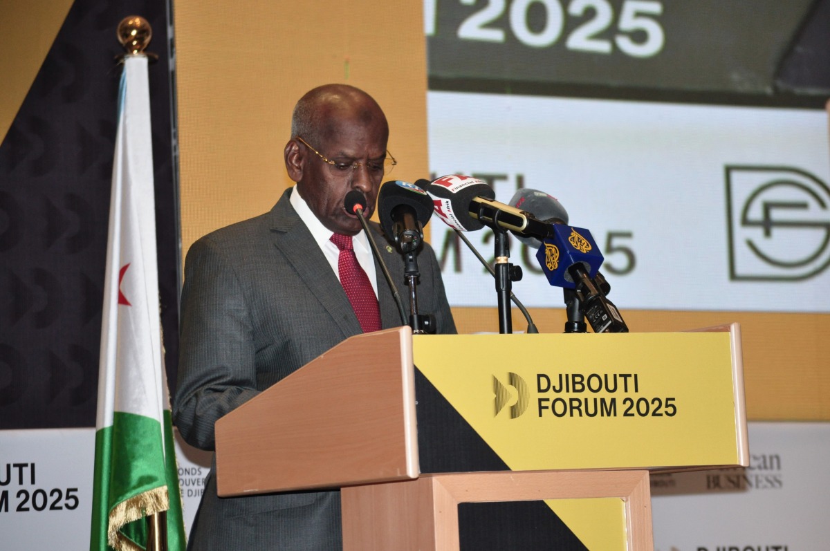 Djibouti's Prime Minister Abdoulkader Kamil Mohamed speaks at the opening session of the second edition of the Djibouti Forum in Djibouti City, capital of Djibouti, April 7, 2025. (Xinhua/Habtamu Worku)