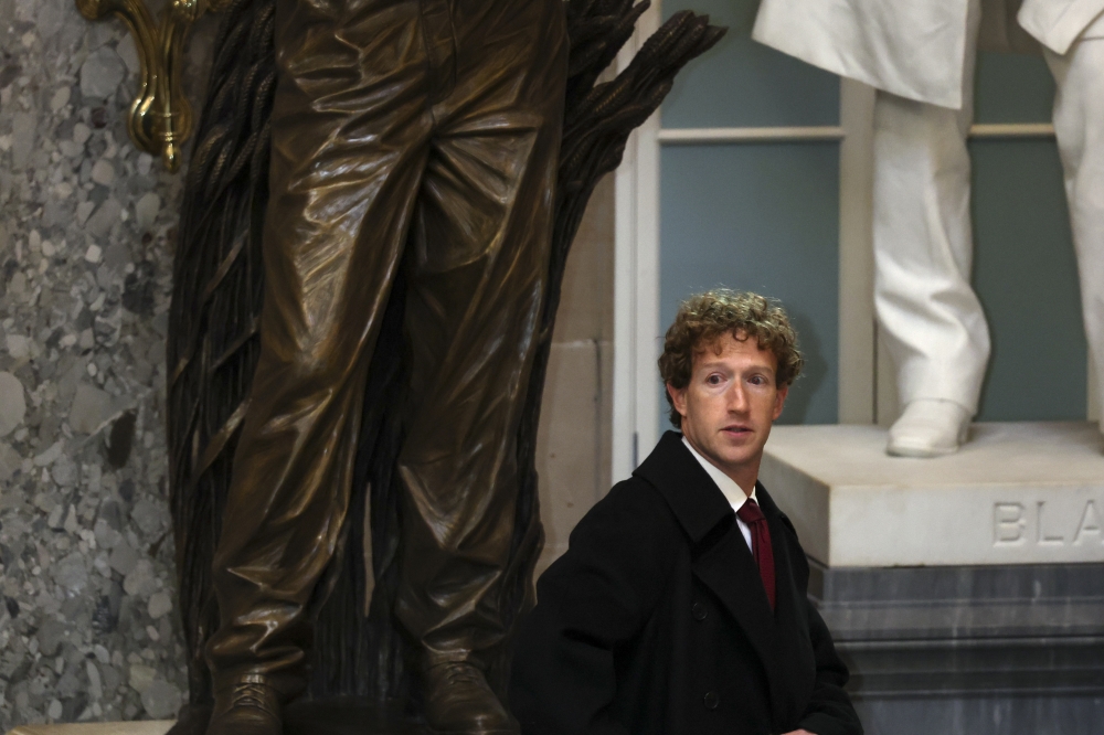 Meta CEO Mark Zuckerberg on Capitol Hill on January 20, 2025, after Donald Trump's presidential inauguration. (Photo by Tom Brenner/For The Washington Post)
