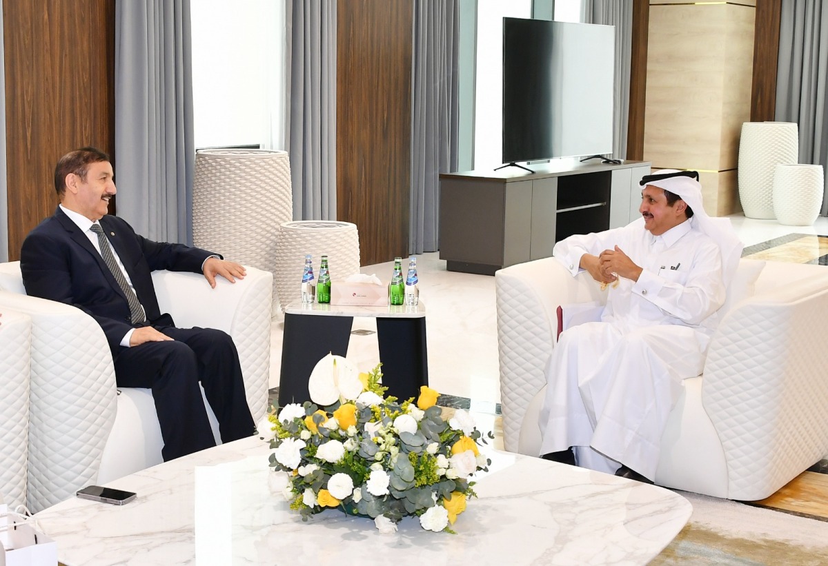 Ambassador of Algeria to Qatar, H E Saleh Attia with QC Chairman, Sheikh Khalifa bin Jassim Al Thani.
