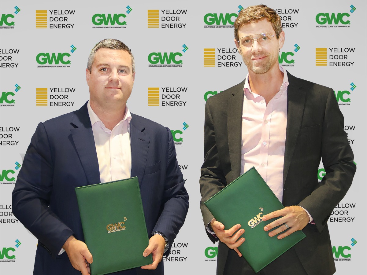 Acting Group CEO of GWC Matthew Kearns and Group CEO of Yellow Door Energy Jeremy Crane during the partnership.
