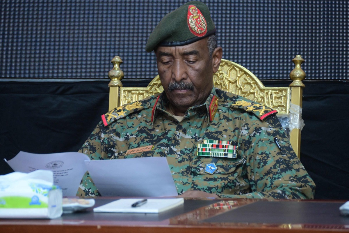 Sudan's army chief General Abdel Fattah al-Burhan attends during a civil service conference in Port Sudan on April 29, 2025. (Photo by AFP)