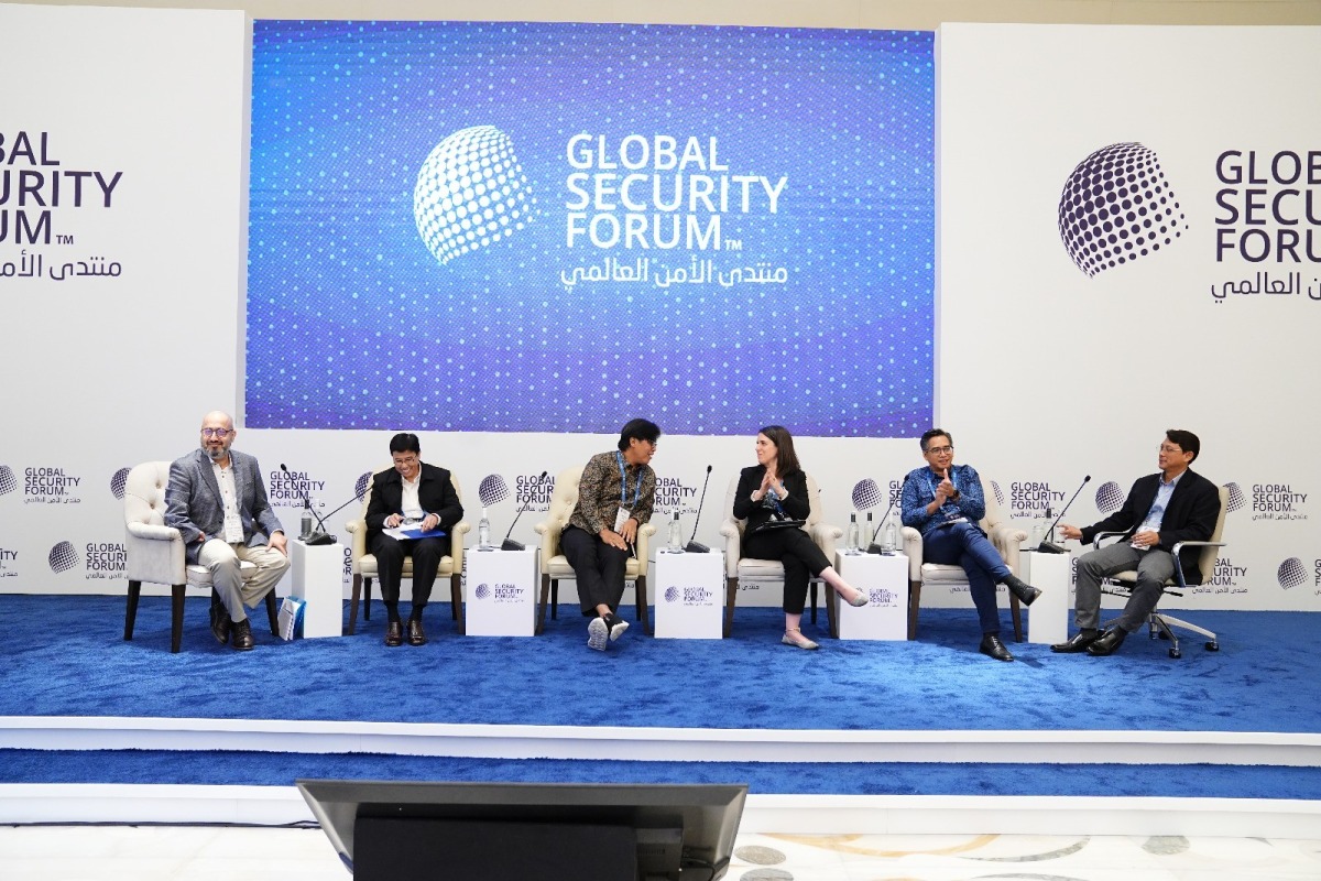 Panellists during a session at Global Security Forum in Doha yesterday. 