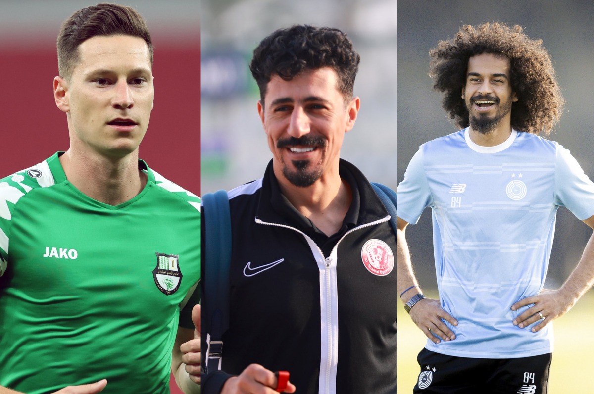 From left: Julian Draxler, Baghdad Bounedjah. Akram Afif