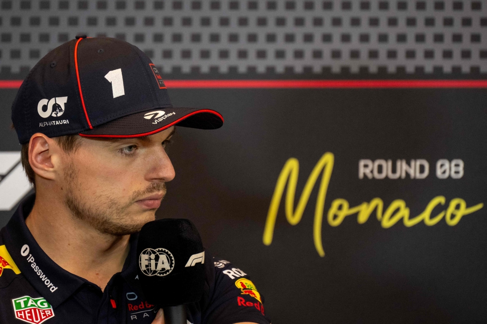 Red Bull Racing's Dutch driver Max Verstappen attends the drivers' press conference at the Circuit de Monaco in Monaco, on May 22, 2025, ahead of the Formula One Monaco Grand Prix. (Photo by Andrej Isakovic / AFP)