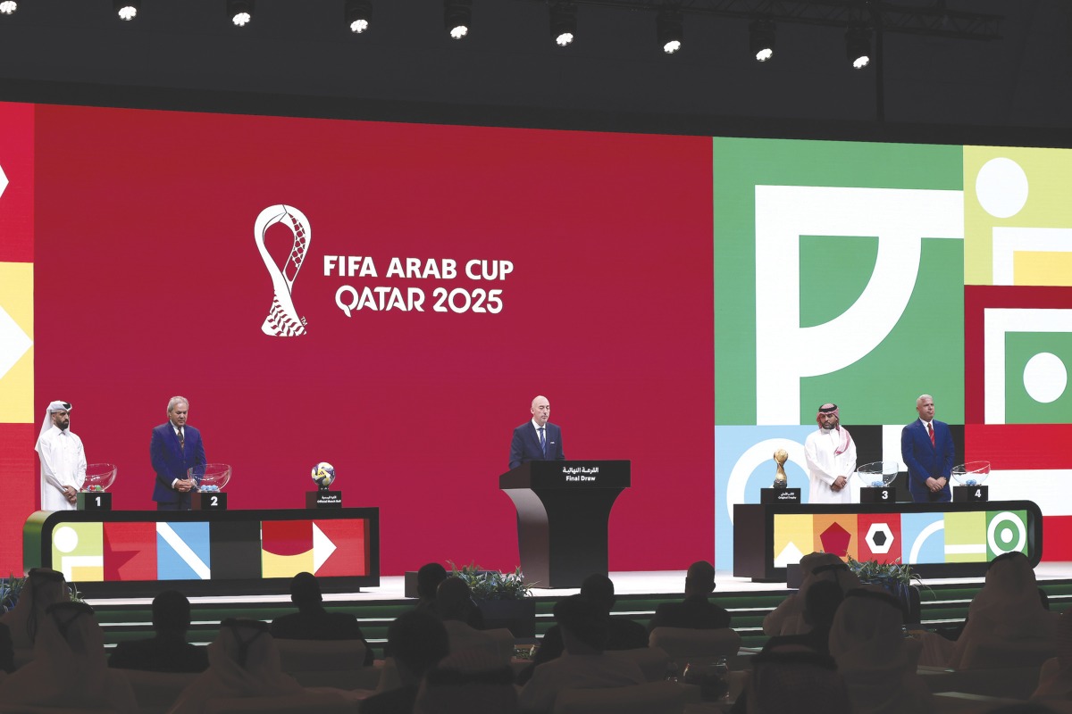 A general view of the FIFA Arab Cup 2025 draw held in Doha yesterday.