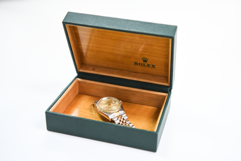 A pre-owned Rolex wristwatch is arranged for a photograph at the head office of Eco Style, a retailer dealing in pre-used luxury goods, in Tokyo, Japan, on Tuesday, May 19, 2020. Noriko Hayashi/Bloomberg
 