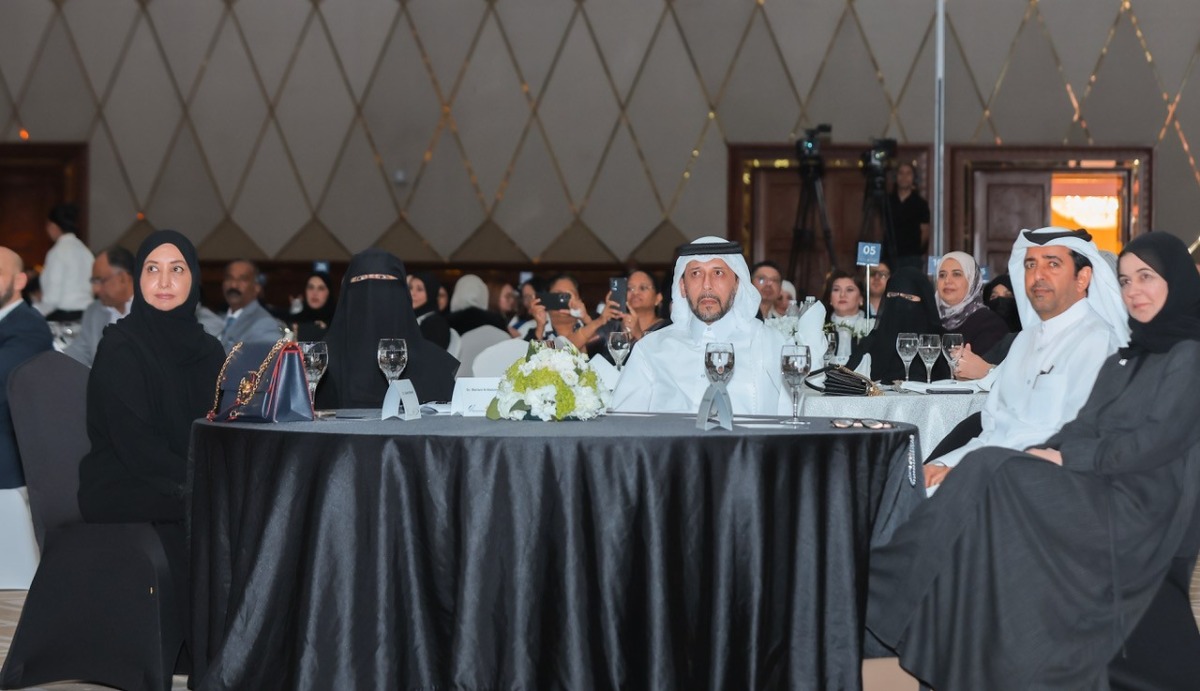 Minister of Public Health H E Mansour bin Ibrahim Al Mahmoud (centre) with PHCC Managing Director Dr. Mariam Ali Abdul Malik (second left) and other guests at the event.