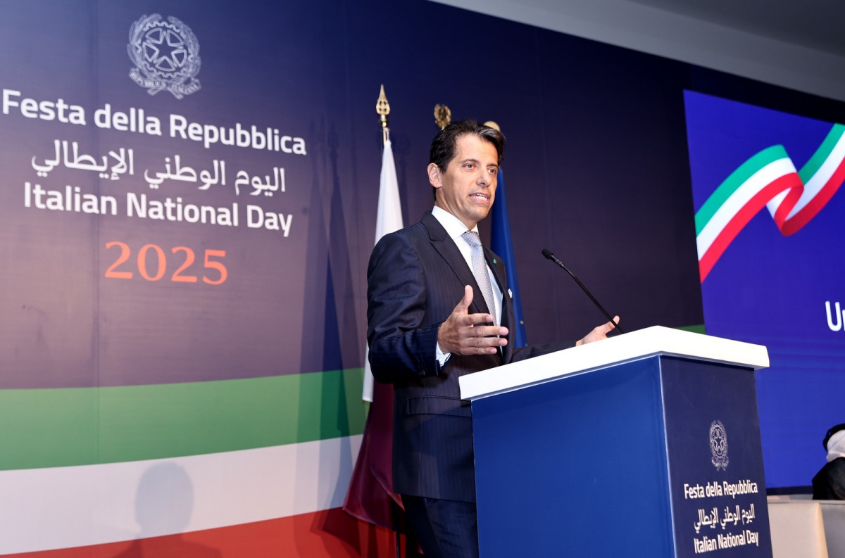 The Italian Ambassador addressing the event. 
